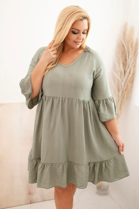 Sukienka plus size z ażurowymi plecami ( r. 44-50) - 100 % wiskoza  