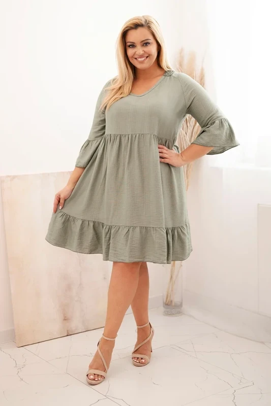 Sukienka plus size z ażurowymi plecami ( r. 44-50) - 100 % wiskoza  
