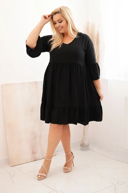 Sukienka plus size z ażurowymi plecami ( r. 44-50) - 100 % wiskoza