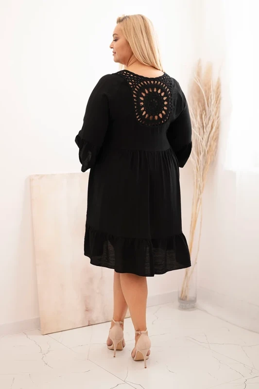 Sukienka plus size z ażurowymi plecami ( r. 44-50) - 100 % wiskoza