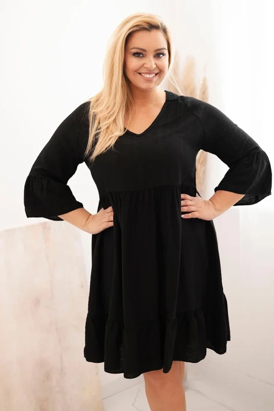 Sukienka plus size z ażurowymi plecami ( r. 44-50) - 100 % wiskoza