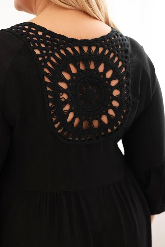 Sukienka plus size z ażurowymi plecami ( r. 44-50) - 100 % wiskoza