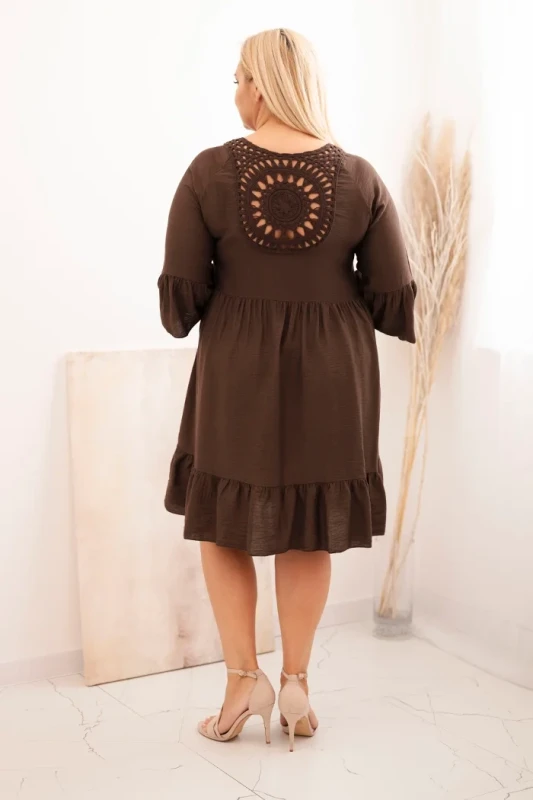 Sukienka plus size z ażurowymi plecami ( r. 44-50) - 100 % wiskoza