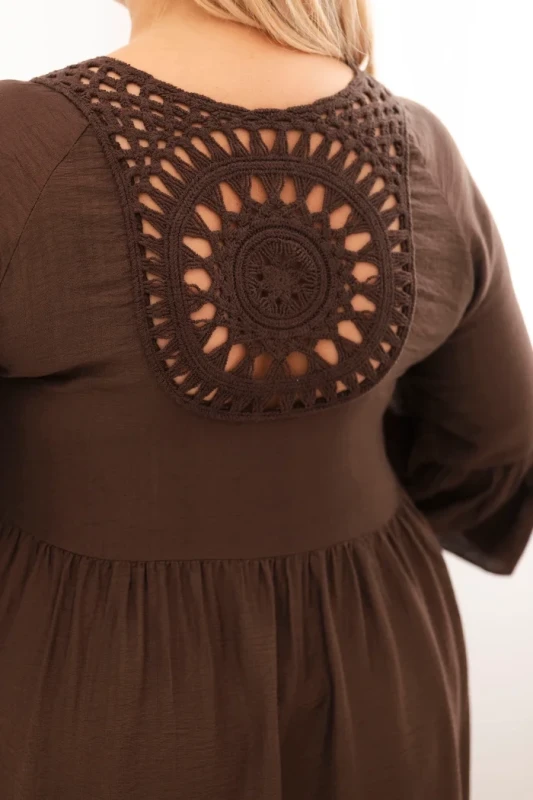 Sukienka plus size z ażurowymi plecami ( r. 44-50) - 100 % wiskoza