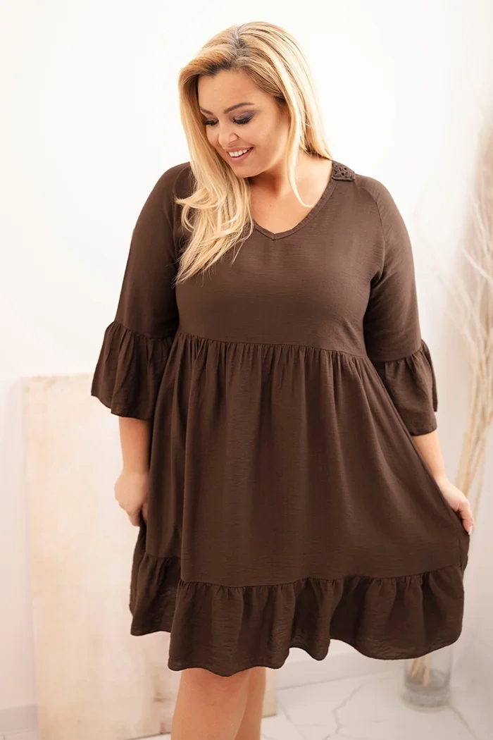 Sukienka plus size z ażurowymi plecami ( r. 44-50) - 100 % wiskoza