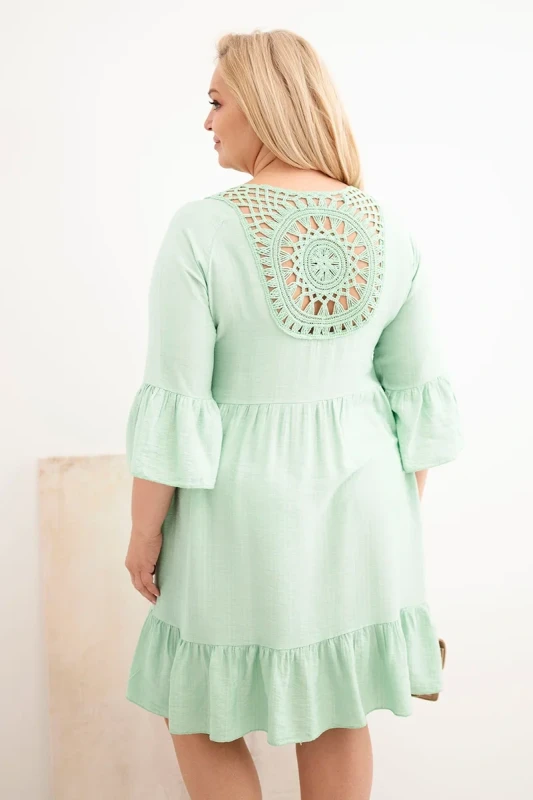 Sukienka plus size z ażurowymi plecami ( r. 44-50) - 100 % wiskoza 