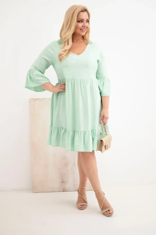 Sukienka plus size z ażurowymi plecami ( r. 44-50) - 100 % wiskoza 