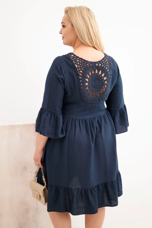 Sukienka plus size z ażurowymi plecami ( r. 44-50) - 100 % wiskoza 