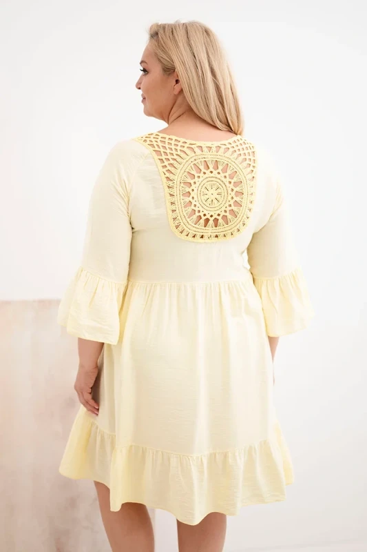 Sukienka plus size z ażurowymi plecami ( r. 44-50) - 100 % wiskoza 