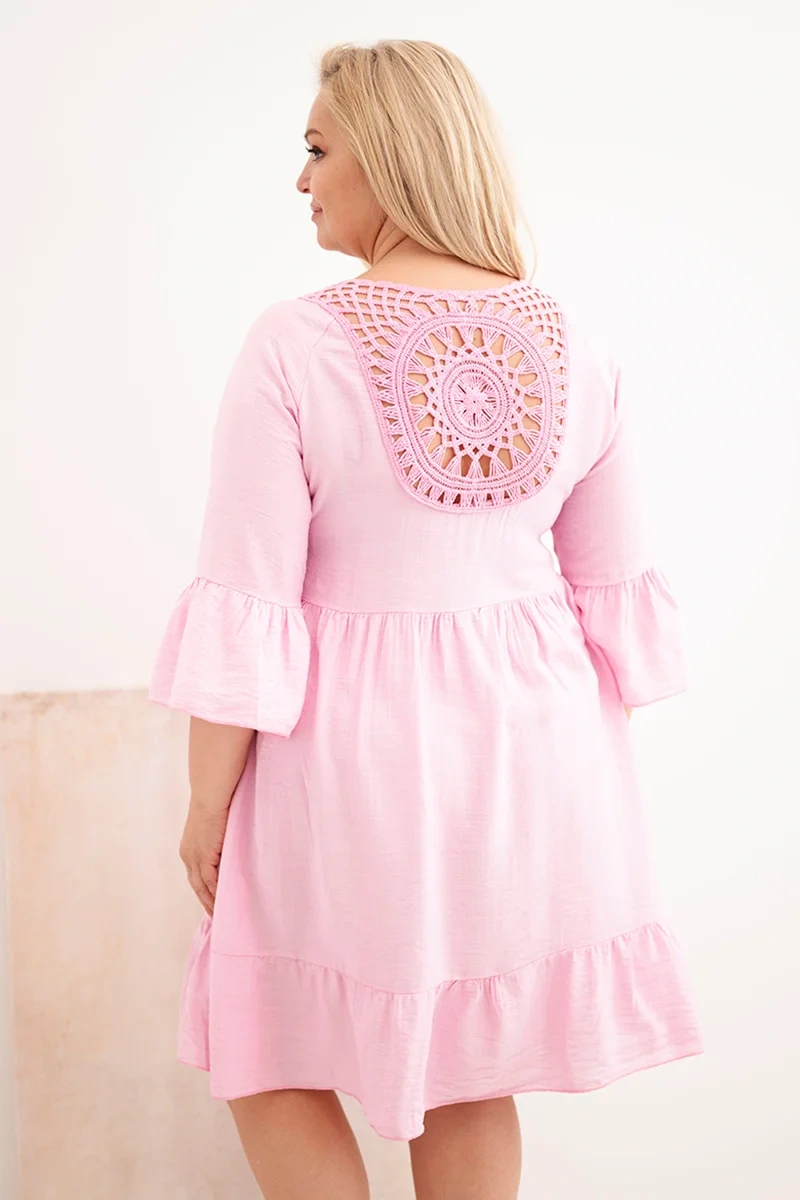 Sukienka plus size z ażurowymi plecami ( r. 44-50) - 100 % wiskoza  