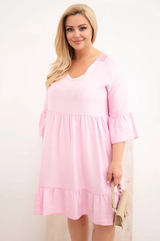 Sukienka plus size z ażurowymi plecami ( r. 44-50) - 100 % wiskoza  