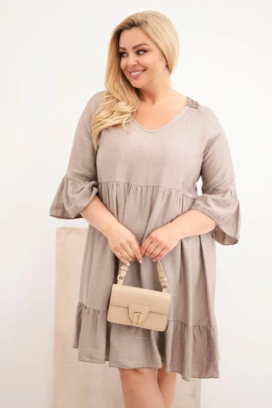 Sukienka plus size z ażurowymi plecami ( r. 44-50) - 100 % wiskoza   
