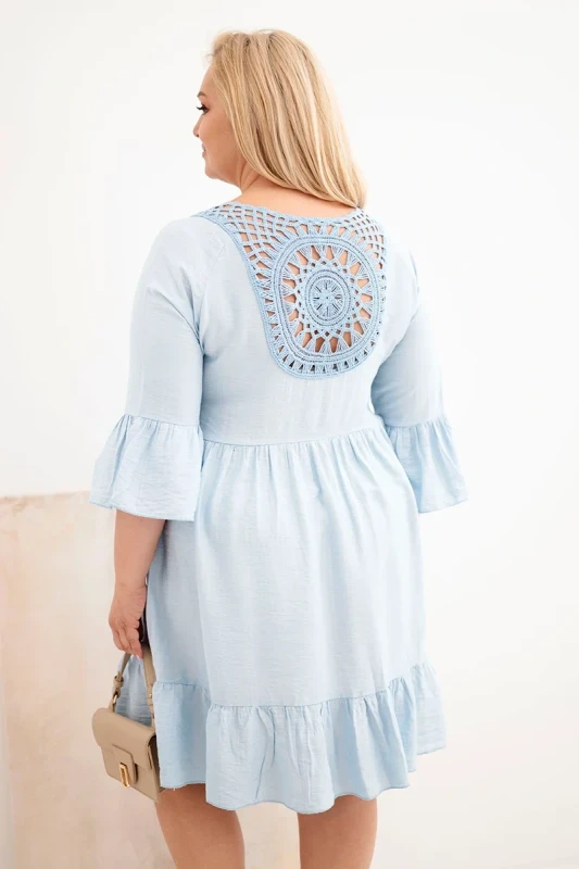 Sukienka plus size z ażurowymi plecami ( r. 44-50) - 100 % wiskoza   