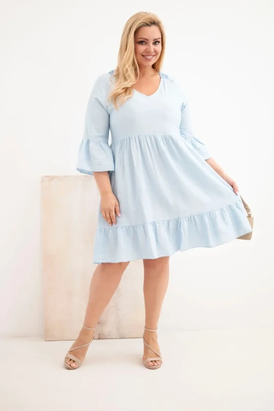 Sukienka plus size z ażurowymi plecami ( r. 44-50) - 100 % wiskoza   