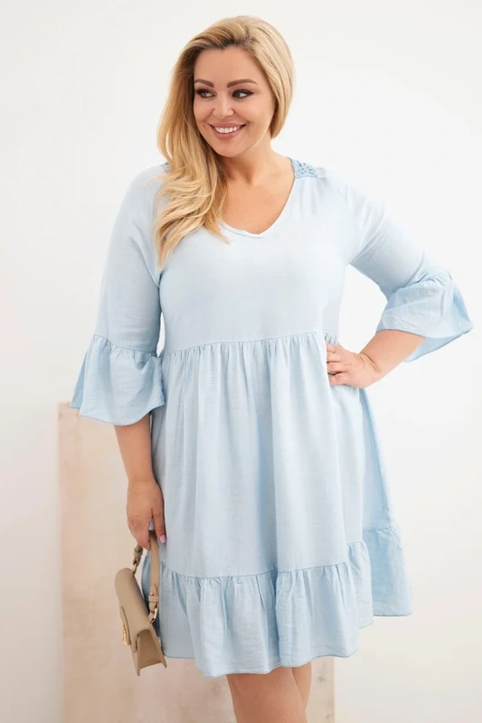 Sukienka plus size z ażurowymi plecami ( r. 44-50) - 100 % wiskoza   