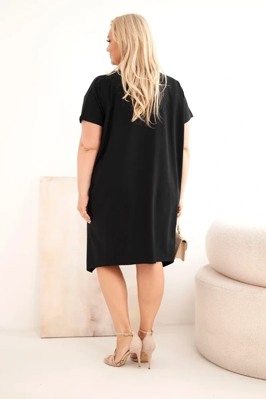 Sukienka  Plus Size bawełniana z broszką ( r. 48-56) 