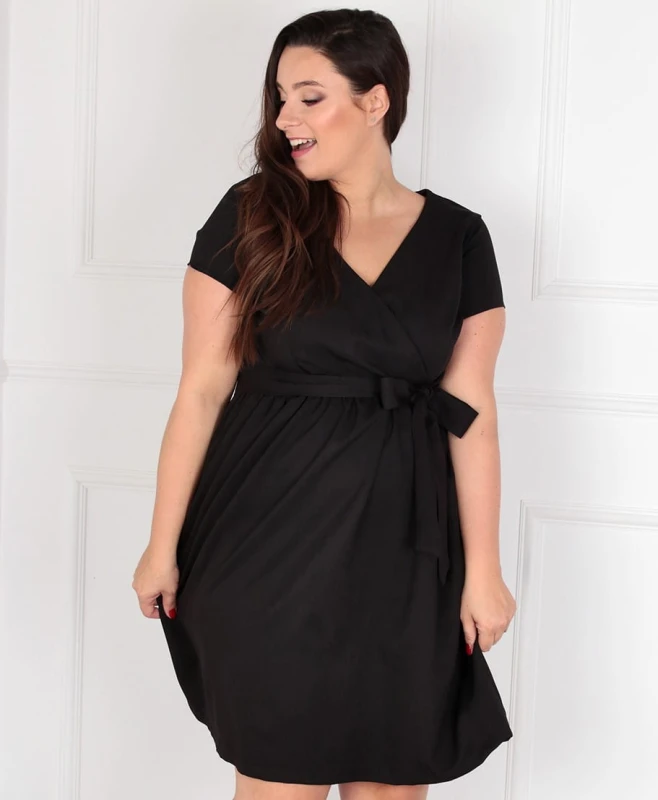 Sukienka plus size wiązana w talii  COCO ( r. 44-52) 