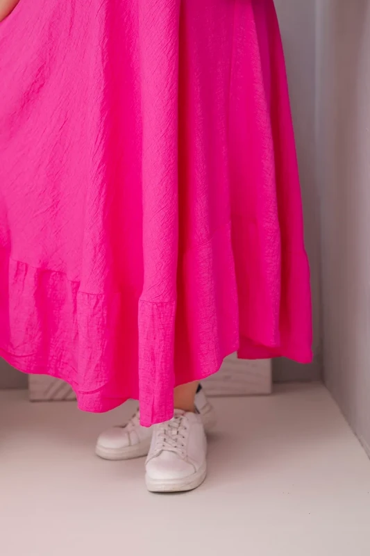 Sukienka plus size z krótkim rękawem i falbaną 100% wiskoza ( r. 46-52)   