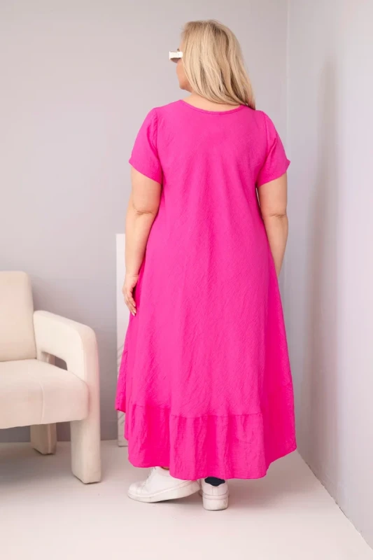 Sukienka plus size z krótkim rękawem i falbaną 100% wiskoza ( r. 46-52)   