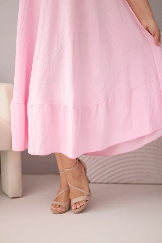 Sukienka plus size z krótkim rękawem i falbaną 100% wiskoza ( r. 46-52)  