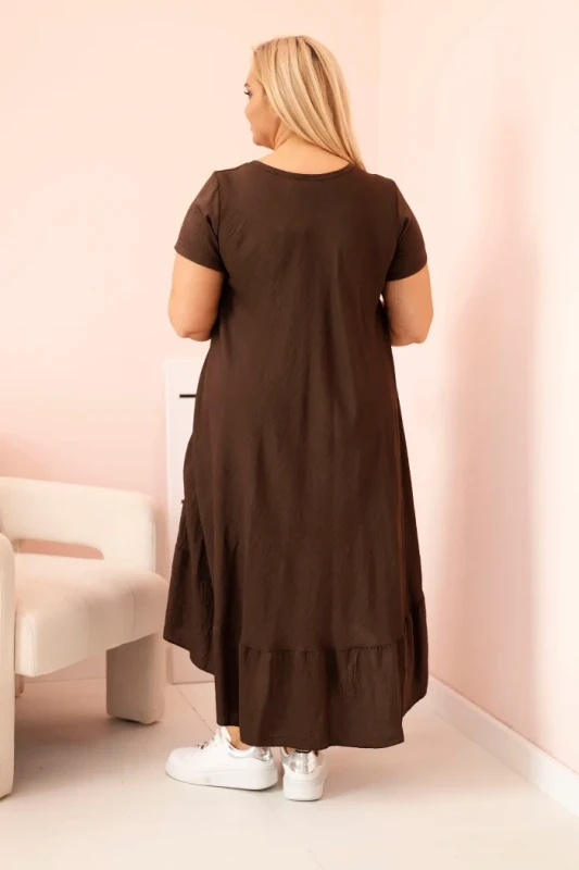 Sukienka plus size z krótkim rękawem i falbaną 100% wiskoza ( r. 46-52)  