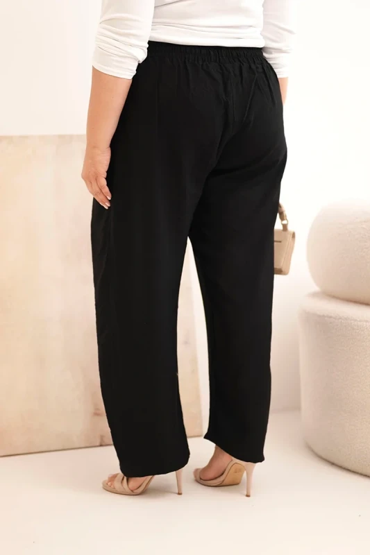 Spodnie damskie bawełniane Plus Size z gumką w pasie ( r. 48-54) mod 8118