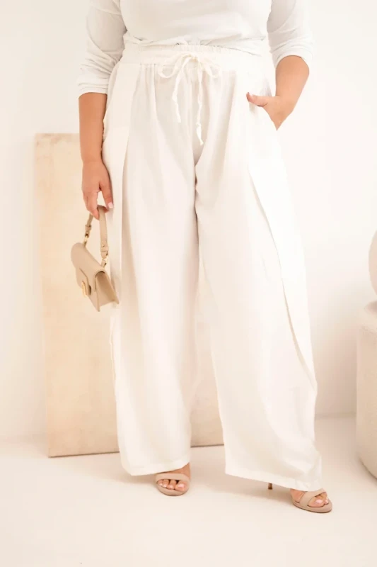 Spodnie damskie bawełniane Plus Size z gumką w pasie ( r. 48-54) mod 8118  