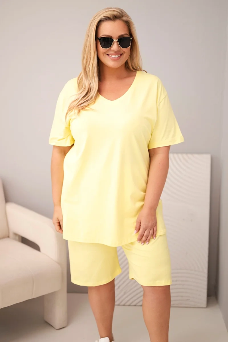 Komplet damski bawełniany Plus Size ( r. 46-56) mod 8254 