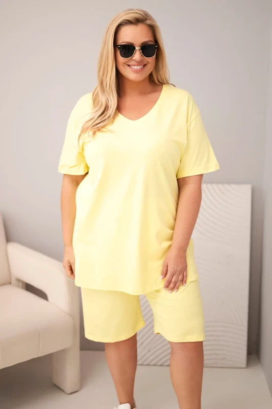 Komplet damski bawełniany Plus Size ( r. 46-56) mod 8254 