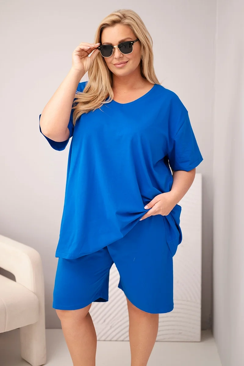 Komplet damski bawełniany Plus Size ( r. 46-56) mod 8254 