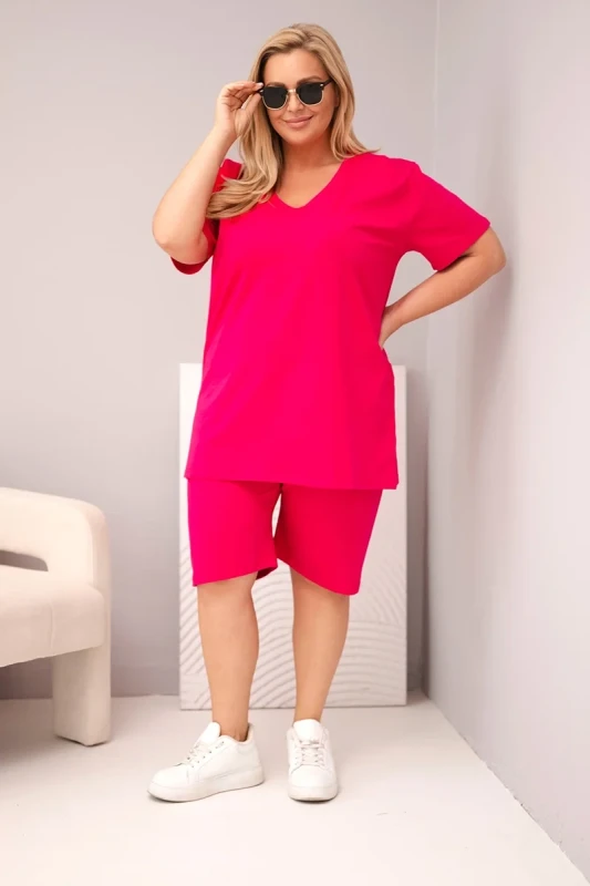 Komplet damski bawełniany Plus Size ( r. 46-56) mod 8254  
