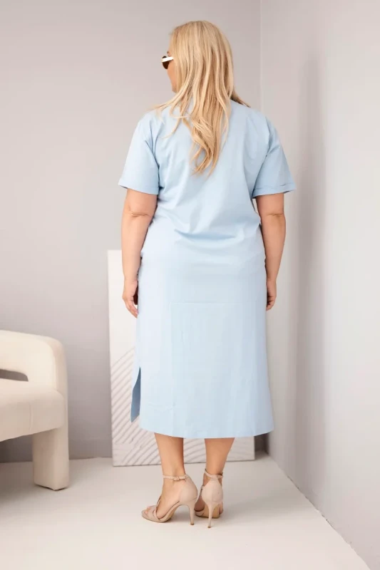 Sukienka damska Plus Size bawełniana z dekoltem w serek ( r. 44-54) mod 7084