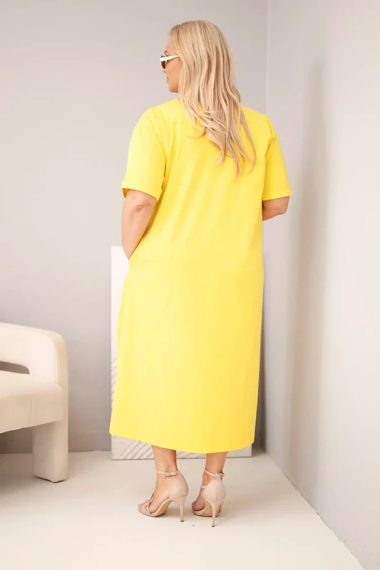 Sukienka damska Plus Size bawełniana z dekoltem w serek ( r. 44-54) mod 7084 