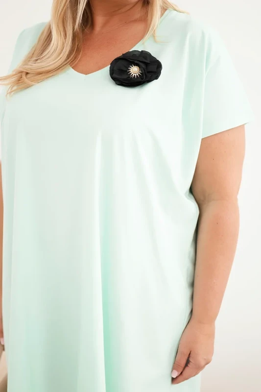 Sukienka  Plus Size bawełniana z broszką ( r. 48-56) mode 6760 