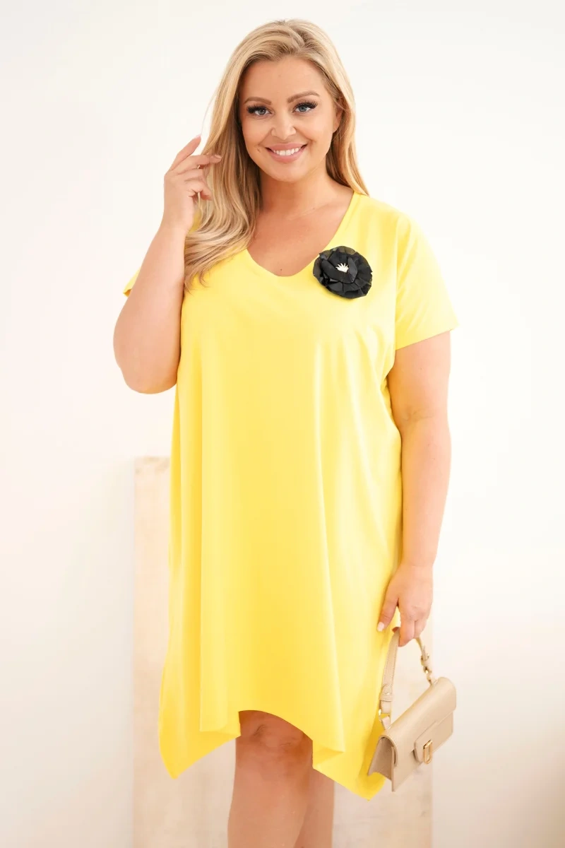 Sukienka  Plus Size bawełniana z broszką ( r. 48-56) mode 6760 