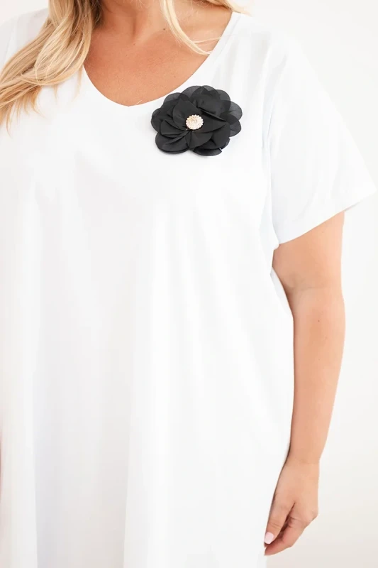 Sukienka  Plus Size bawełniana z broszką ( r. 48-56) mode 6760  