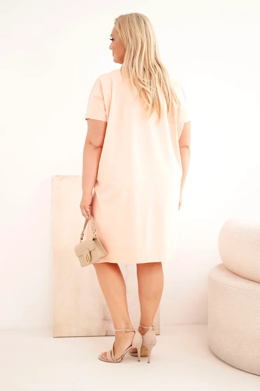 Sukienka  Plus Size bawełniana z broszką ( r. 48-56) mode 6760   