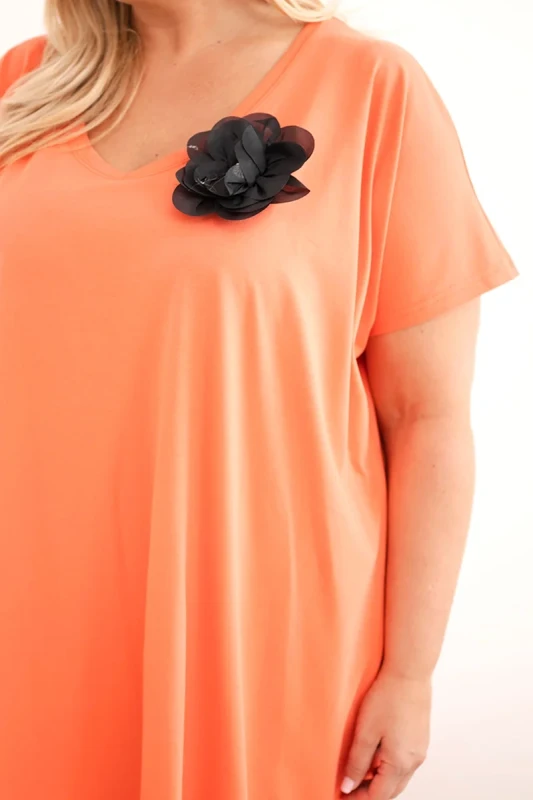 Sukienka  Plus Size bawełniana z broszką ( r. 48-56) mode 6760