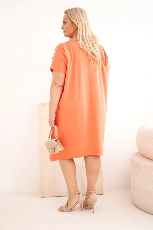 Sukienka  Plus Size bawełniana z broszką ( r. 48-56) mode 6760