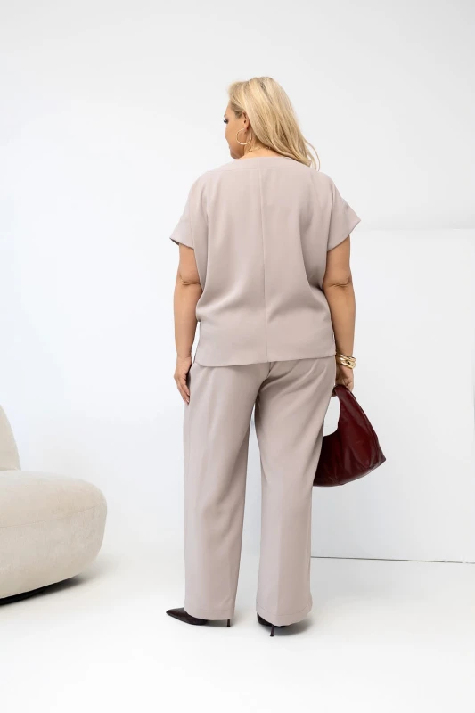 Komplet Premium z ozdobną różą-KAWA  ( r. 46-52)  
