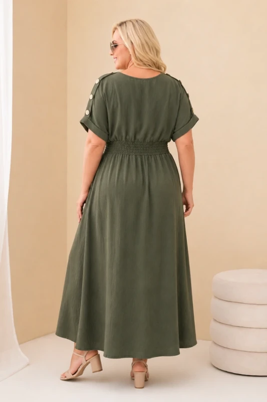 Sukienka maxi plus size z guzikami  ( r. 46/50)  