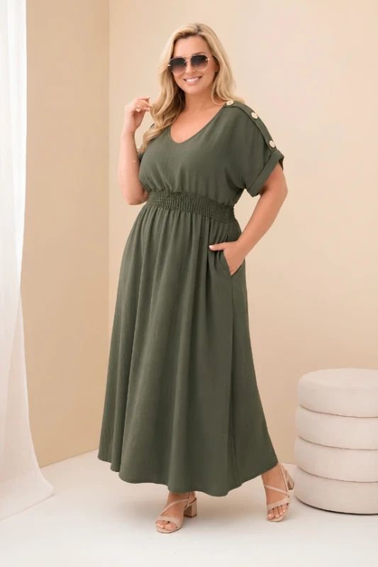 Sukienka maxi plus size z guzikami  ( r. 46/50)  