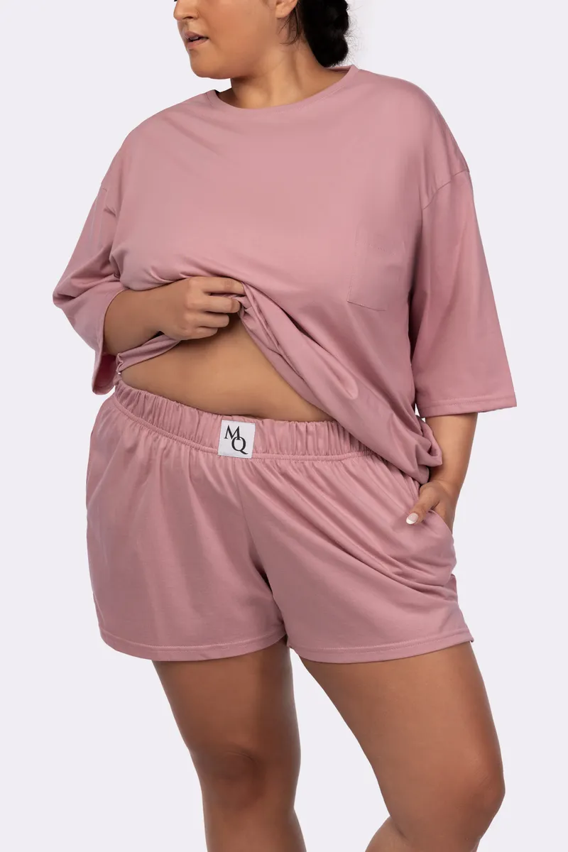 Piżama bawełniana plus size  PREMIUM - krótkie spodenki + krótki rękaw  ( r. 44-56)  