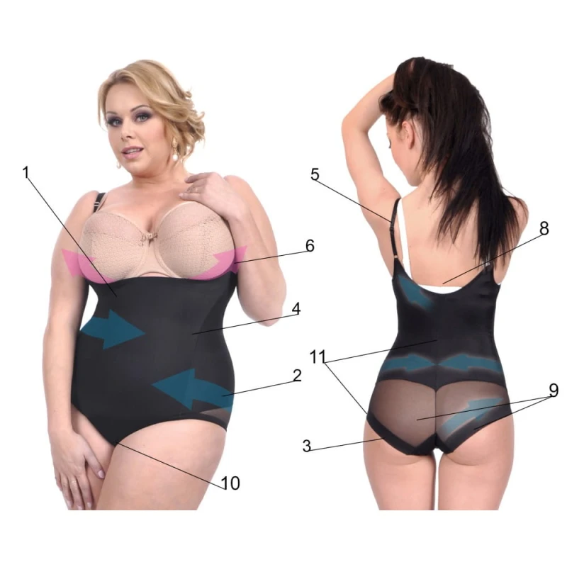 BODY WYSZCZUPLAJĄCE PLUS SIZE modelujące OLIV ( r.44-54)    