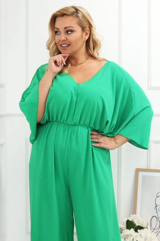 Letni kombinezon plus size z wiązaniem na plecach (L.r 46-54)  