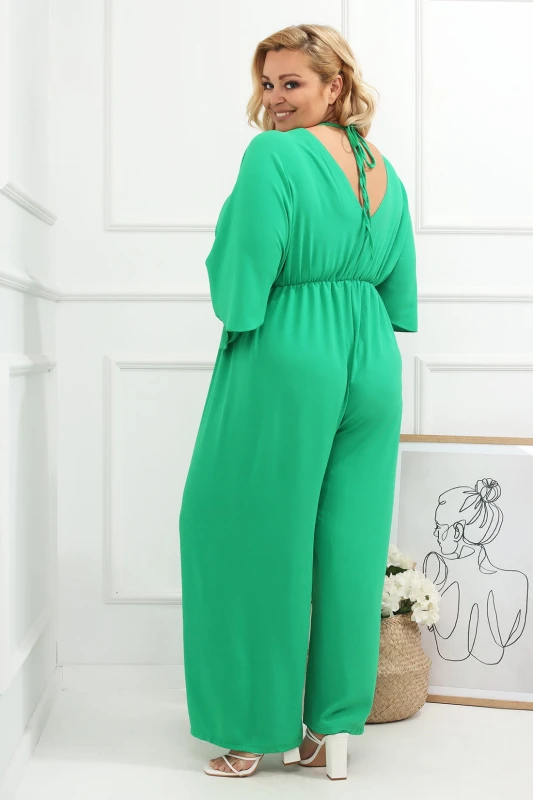Letni kombinezon plus size z wiązaniem na plecach (L.r 46-54)  