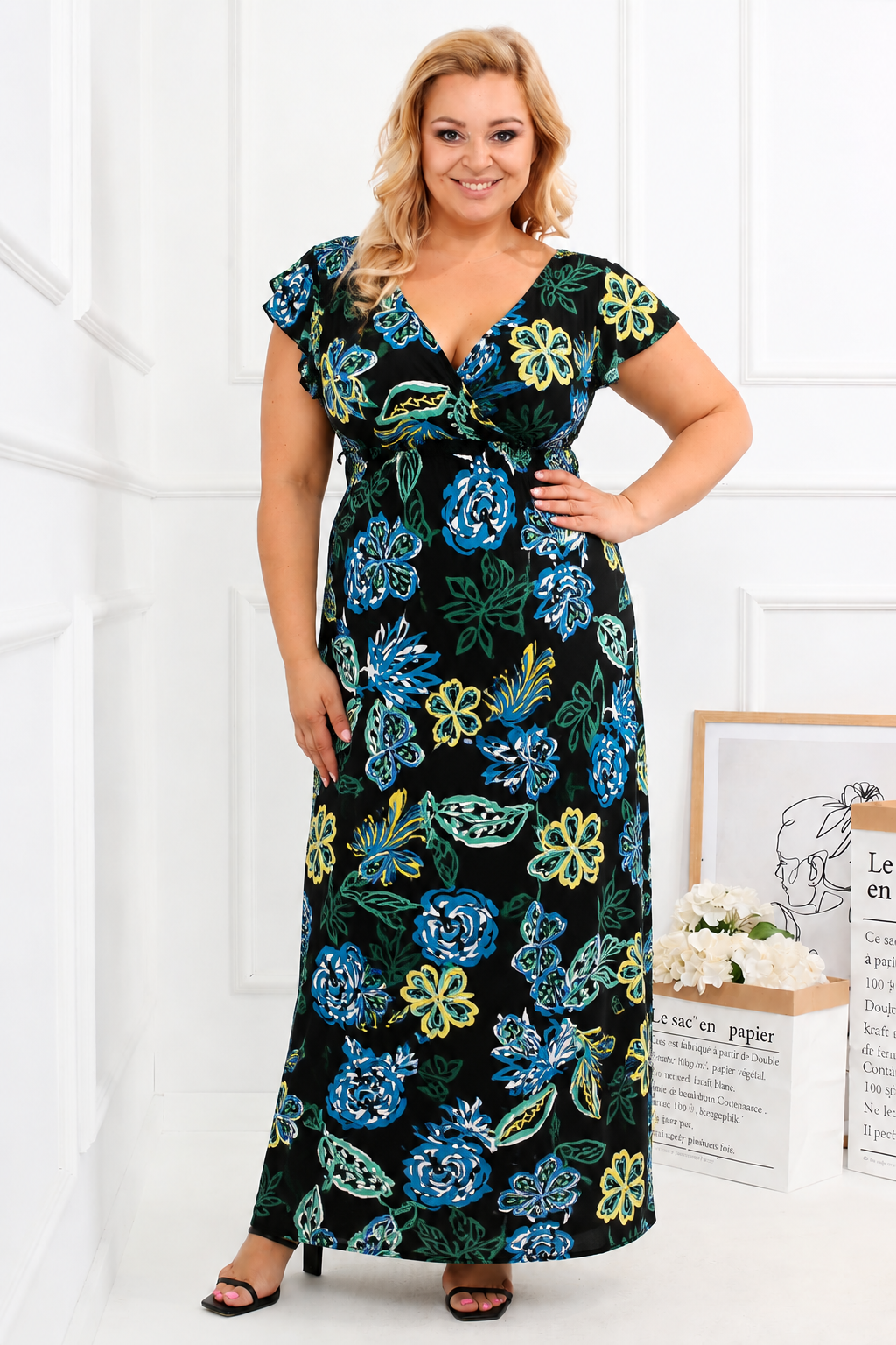 Sukienka maxi plus size Lasti ( r. 44-52)  