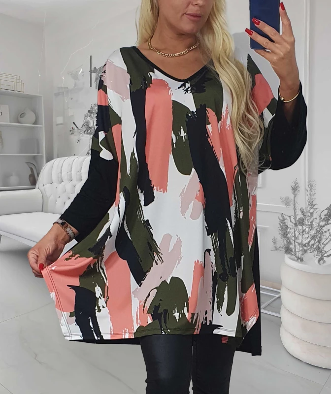 Tunika plus size damska digital viskoza ( r. 48-56)    
