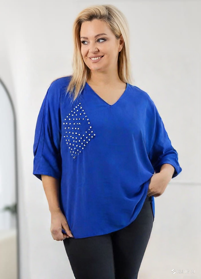 Tunika plus size bawełniana perełki ( r. 48-56)  