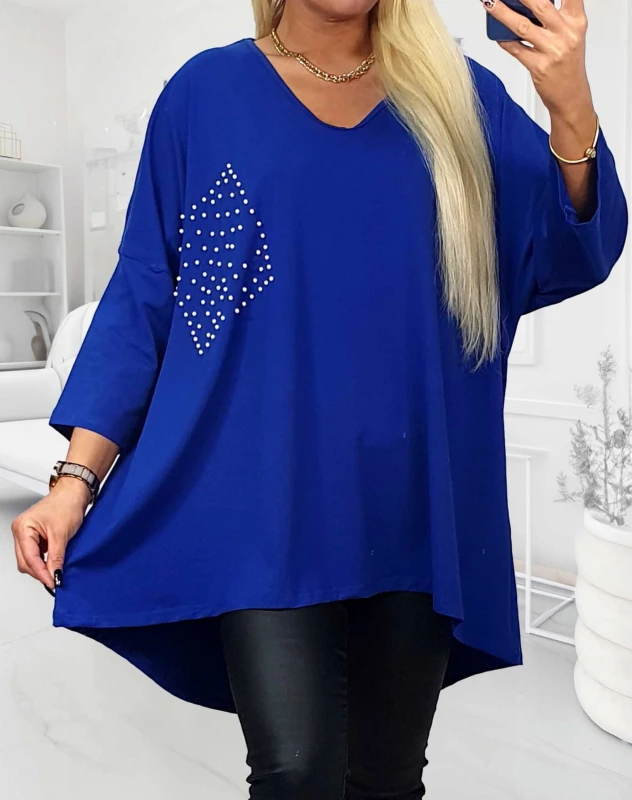 Tunika plus size bawełniana perełki ( r. 48-56)  